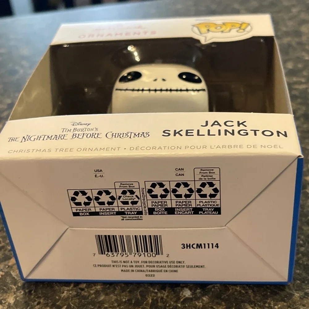 NIB Hallmark Funko Pop‎ Disney Jack Skellington Christmas Ornament NEW #017